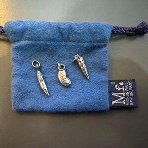 Mignon Faget Pendants - Red Bean, Okra and Spiral Shell